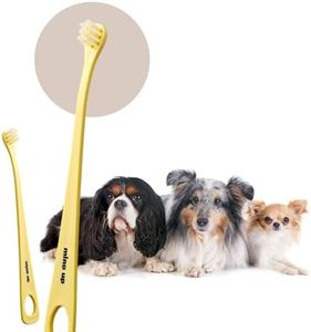 MIND UP Dog Toothbrush with 15° Angled Handle, Flat Head Design for Easy Brushing, Soft Type, Pet Toothbrush for Daily Dog Teeth Care, Made in Japan