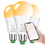 SOBROVO Led Light Bulb - E27 Screw Led Bulb Compatible with Alexa,13W Warm White-White 2700K-6000K 130W Equivalent Smart Bluetooth Remote Control Bulb,Energy Saving,APP Control,Home Lighting,3Pack