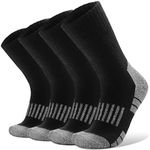 Merino Wool Socks for Men & Women Thermal Warm Winter Hiking Crew Thick Cozy Work Socks Gifts Stocking Stuffes for Mens(Black(4 Pairs))