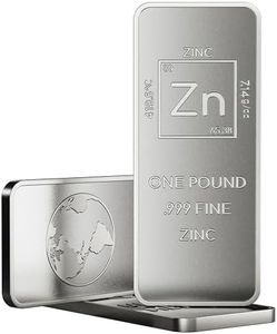 1 Pound Zinc Bar Bullion Paperweight with Element Design | .999 Pure Zinc Metal bar Made in USA by Unique Metals