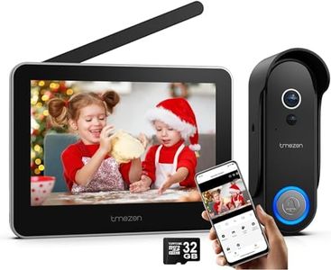 TMEZON WiFi Video Door Phone,Wireless Video Intercom,Video Doorbell with 7 Inch Touch Screen Monitor,1080P Camera Doorbell with Rechargeable Battery, Night Vision,PIR Motion Detection,Tuya,32G SD card