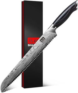 SHAN ZU 10 inch Bread Knife in Powder Steel, Serrated Bread Knife for Homemade Bread Sourdough Ultra Sharp Bread Slicer Knives with Ergonomic Pakkawood Handle for Sourdough, Turkey and Fruit