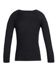 Icebreaker Merino Kids' 200 Oasis Long Sleeve Crewe, Black, Size 06