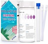 Copper Test Strips for Pool Water: 25 Counts Pool Copper Test Kit for Testing Range 0-2 ppm Copper in Swimming Pool Hot-Tub Spa - Pool Metal Test Kit for Above-Ground and Inground Pool Testing Copper
