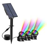 T-SUN Solar Pond Lights, 3-in-1 Submersible Pond Light Outdoor Solar Landscape Spotlight Underwater Lights IP68 Waterproof Amphibious Lighting Light 2 Modes for Pond,Garden,Outdoor.