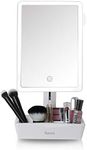 Fancii LED Lighted Large Vanity Makeup Mirror with 10X Magnifying Mirror - Dimmable Natural Light, Touch Screen, Dual Power, Adjustable Stand with Cosmetic Organizer (Gala)