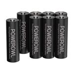 POWEROWL AA Rechargeable Batteries 8 Pack, High Capacity 2800mAh 1200 Cycles 1.2V NiMH Rechargeable Battery AA