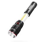 NEBO SLYDE+ Tactical LED Flashlight, Powerful 400-Lumen Bright Camping Flashlight with Slide-To-Reveal Work Light, Red Hazard Light & Magnetic Base