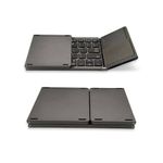 N Pro Foldable Bluetooth Keyboard (2.2) with New Touchpad, Portable Wireless with USB-C Rechargeable, Pocket Size Slim Folding Keyboard for iPads Tablets Laptop Dark Grey