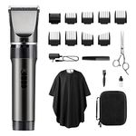 Hair Clippers for men, Cordless Rechargeable Hair Trimmers for Men, Adjustable Precise Length, 17-piece Home Hair Cutting Kit with Scissors Case and Barber Cape