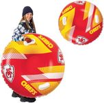 NFL Snow Tube, Heavy Duty Inflatable Sled for Tubing, Fun Winter Toys for Kids & Adults, Football Gifts for Boys - Kansas City Chiefs
