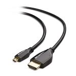 Cable Matters High Speed HDMI to Micro HDMI Cable 6 ft (Micro HDMI to HDMI) 4K Resolution Ready