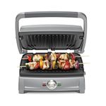 Cuisinart Compact Electric Griddler, 5 Ways to Cook, Non-Stick Cooking Plates, Silver (GR-102C)
