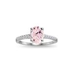 B. BRILLIANT Sterling Silver Simulated Morganite and White Topaz Oval Crown Ring, Metal, Morganite White Topaz