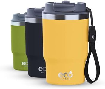 ecoroots THUNDER - Termo Café Para Llevar I Vaso Térmico Reutilizable + Tapa Antifugas I Taza Térmica Acero Inox. I Sin BPA I Vaso Termo para Llevar Bebidas Calientes y Frías (AMARILLO PIÑA, 470ML)