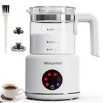 Milk Frother Electric 6 in 1 - Morpilot Automatic Milk Frothers 500ml Large Capacity Milk Steamer Visual Glass Hot Chocolate Maker Milk Warmer and Foamer for Coffee Latte