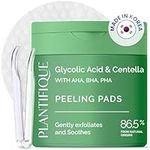 PLANTIFIQUE Korean Glycolic Acid Pads with CICA, Niacinamide 60 Pcs - AHA, BHA, PHA Exfoliating Formula for Gentle Skin Renewal - Toner Pads All Skin Types - Refillable Container
