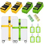 Luggage Straps for Suitcases 10 Pack, Cross Travel Adjustable Luggage Belts, Heavy Duty Non-Slip Travel Straps