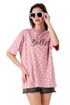 Stories.Label Oversized Tie Dye Cotton Fashion T-Shirts for Women in Loose Fit Includes Plus Sizes, Drop Shoulder Oversize Fit Baggy Tops Tshirt for Girls in Relaxed Fit (Pink, XL)