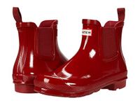 Hunter Original Chelsea Gloss Womens Wellington Boots UK 6 Military Red