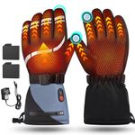 Youtelit Heated Gloves for Men Women, 7.4V 6400mAh Rechargeable Heated Gloves, 3 Heating Modes Waterproof Touchscreen Thermal Glove Winter Hand Warmers for Outdoor Cycling, Hiking, Skiing (M)