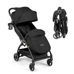 Ickle Bubba Aries Max Autofold Stroller - Feather-Light Design, Multi-Position Recline, Handy Auto-Fold Mechanism, Large Seat from Birth to 22kg with Footwarmer and Cup Holder (Black)