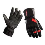 Axor Sela Waterproof Riding Gloves:Insulated/Touchscreen-Friendly/Full Gauntlet with PVC Knuckle Protection & Sport Touring Fit for All-Weather Performance-Black Grey-L