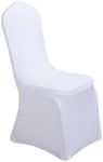 YALLOVE 1 Pcs Spandex Chair Cover, Dining Living Room Stretch Chair Slipcovers Protector for Baby Shower, Wedding, Banquet and Party （White）