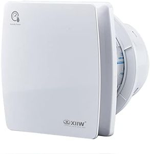 4'' 100mm Bathroom Extractor Fan with Humidity Sensor and Timer Overrun Delay, Silent Bathroom Fan with Backflow Flap, 95 m³/h, 12 Watt / 34 dB for Bathroom, Toilet, Kitchen - White