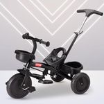 Luvlap Elegant Lite Kids' Tricycle with Push Bar, Full Metal Frame & Anti-Slip Pedals, 1.5 to 5 Years, Carrying Capacity up to 25 Kg, Black