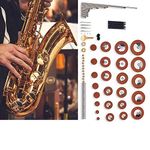 Alto Sax Repair Parts Kit 1 Set Alto Saxophone Pad Set Repair Parts Kit Screws + Neck Screw + Nuts + Reeds + Felt Columns Saxophone Springs Maintenance Kit Wind Musical Instrument Parts Accessories