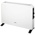 Zanussi 2000W/2KW Electric Convector Heater, Freestanding Radiator in White with 3 Adjustable Heat Settings, Dial Controls, Integrated Handle, Overheat Protection ZCVH4004, 2 Year Guarantee