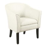 HomePop Barrel Shaped Accent Chair, White and Black (K6859-F2351)