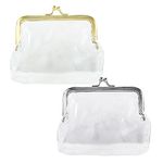 Clear Coin Purse Transparent Change Purse Small Wallet Money Bags Iron Mouth Clip Bag Portable Coin Bags Multifunctional Lipstick Bags 2PCS