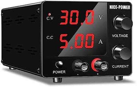 NICE-POWER DC Power Supply Variable, 30V 5A Adjustable Switching Regulated Power Supply with Encoder, Upgraded 3-Digits LED Display, Mini Regulated DC Bench Power Supply