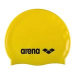 Arena Classic Junior Silicone Unisex Swim Cap for Girls and Boys Comfortable Durable Kids’ Pool Bathing Cap, One Size, Yellow/Black