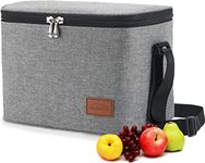 Aosbos Work Lunch Box for Men Leakproof Insulated Lunch Bags Small Thermal Cooler Tote Bag Meal Prep Bag for Women 7.5L Grey