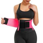 VITOMOR Waist Trainer Women Body Shaper Weight Loss Waist Cincher Waist Trimmer Tummy Trainer Sweat Belt for Workout Fitness Unisex (A-Hot Pink, S)