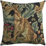 Charlotte Home Furnishings Throw Pillow Covers Decorative Boho Pillow Covers for Couch Living Room Brown Hare Square Pillow Cases 18x18 in European Cotton Jacquard Woven for Cozy Bedroom Decor