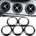 Angelguoguo Car Air Conditioning Air Outlet Decoration Trim Ring Sticker for Mercedes Benz A//GLA/CLA Class GLA180 200 220 260 (Carbon fiber style)