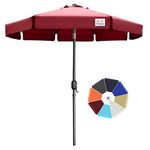 COOSHADE 9FT Outdoor Garden Table Umbrella Patio Umbrella Market Umbrella,Crank Open, Push Button Tilt,Great for Garden, Deck, Backyard and Pool, 8 Ribs(Burgundy)