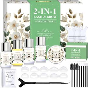 2-IN-1 Kit Rehaussement de Cils and Brow Lift Kit Sourcil, Professional Lash Lift Kit & Kit Brow Lift Sourcil for Fuller Brows & Long-Lasting Curl, At Home Salon-Quality DIY Kit with Easy Instructions