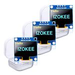 IZOKEE 0.96'' I2C IIC 12864 128X64 Pixel OLED LCD Display Shield Board Module SSD1306 Chip 4 Pin for Arduino Display Raspberry Pi 51 Msp420 Stim32 SCR (Pack of 3pcs, Yellow-Blue-IIC)