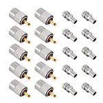 10 Pack UHF/PL-259 Solder Connector Plug with Reducer for RG8x, RG8, RG59, LMR-400, RG-213 Coaxial Coax Cable，Teflon Material 50ohm Low Loss RFAdapter Compatiable with Ham Radio Antenna