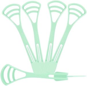 Fecawd 100 Counts Disposable Tongue Scraper with Dental Picks, Plastic Tongue Scrubber,BPA Free Tongue Cleaner Scrapers, Reduce Bad Breath and Fresh Breath(Green)