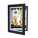 Kids Art Frames,Kids Artwork Display Frame Front Opening A4, Childrens Artwork Display Picture Wooden Frame for 50+ Pictures, Display or Hang Your Kids Artwork(Black-1Pcs)…