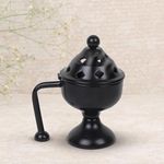 DOKCHAN Iron Charcoal Incense Burner, Loban Burner Black Dhoop Dhuni Burner Sambrani Dhoop, Resin & Home Office Temple Prayer (Size : 10cm | Weight : 155)