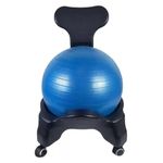 Balance Ball Chairs, Adults Office Exercise Ball Chair,Rolling Balance Posture Chair, Anti-Burst Yoga Ball, Base & Pump (Bule)