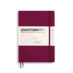 LEUCHTTURM1917 359673 Notebook Composition (B5) softcover, 123 Numbered Pages, Dotted, Port Red