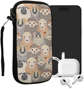 kwmobile Housse de Protection pour Smartphone XXL - 7" - Sacoche de Protection pour Téléphone Portable en Néoprène Blanc-Marron-Gris